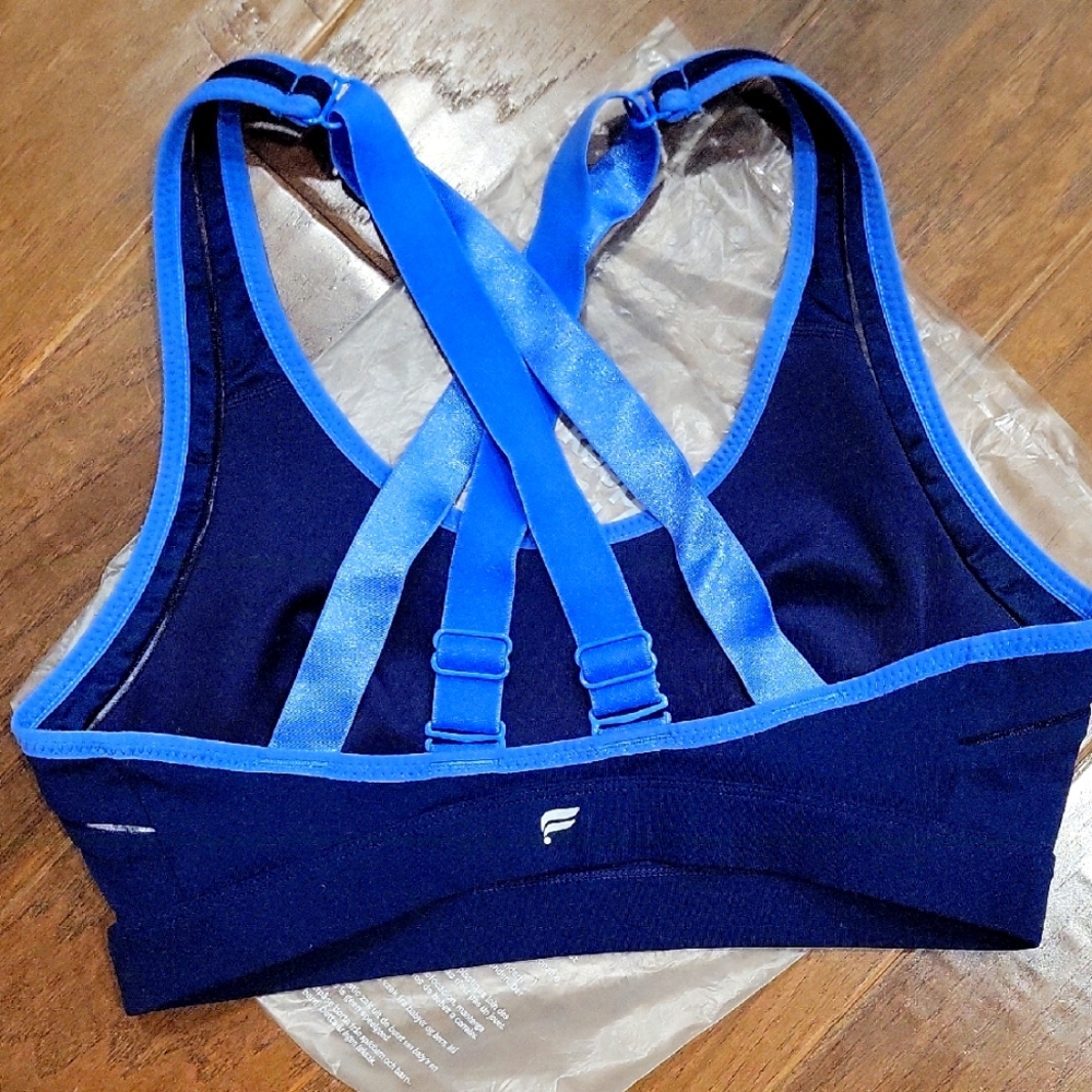 Fabletics Blue Sports Bra with Crisscross Straps